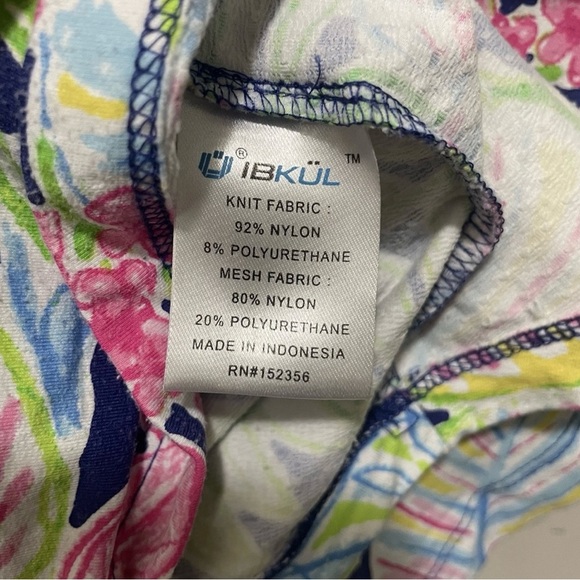 Ibkul Women’s Small Performance Golf Shirt Bright Tropical Print - Picture 3 of 5